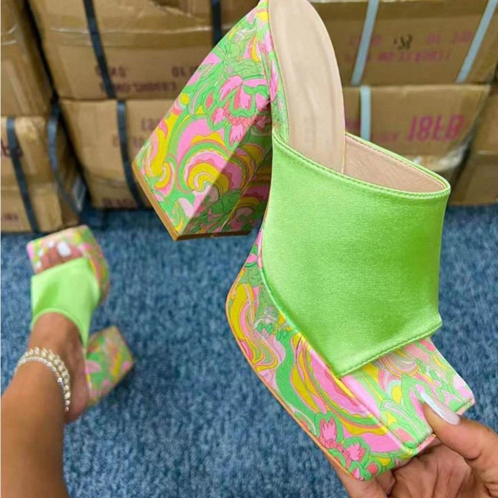 Miss Lola Printed Chunky Sole